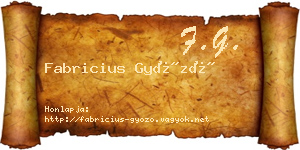 Fabricius Győző névjegykártya